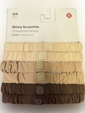lululemon athletica Skinny Scrunchies 6-Pack - Beige to Brown Neutrals